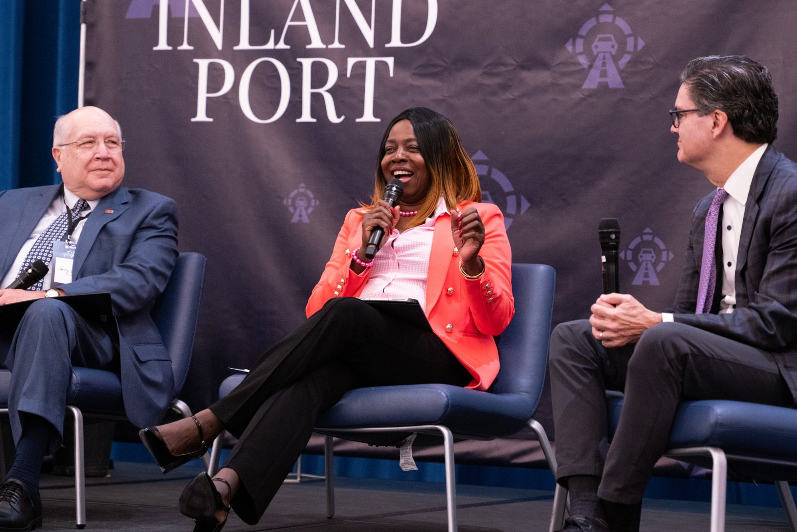 Panelists onstage at a past Inland Port Symposium